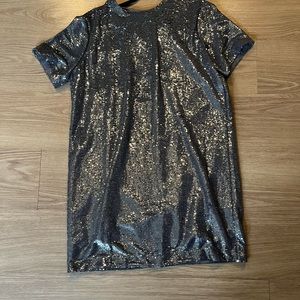 Gap size Large silver sequin dress NWT